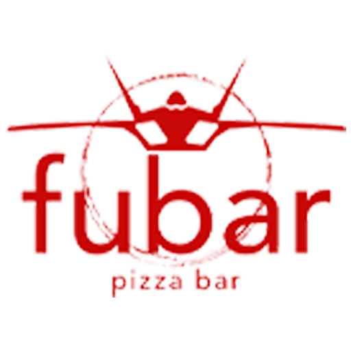 FUBAR Pizza Bar restaurant pizzeria in Fort Walton Beach, Florida waterfront logo red