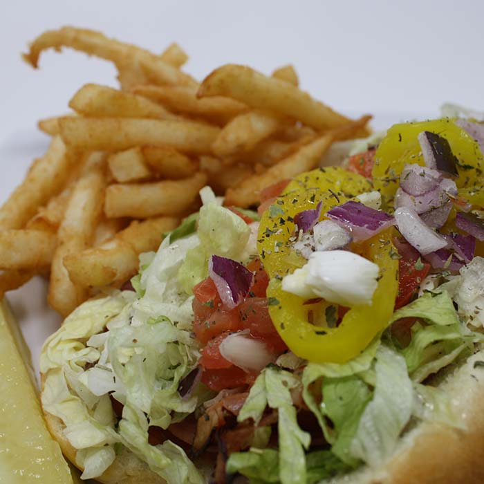 FUBAR Pizza Bar restaurant pizzeria in Fort Walton beach, Florida sandwich and fries